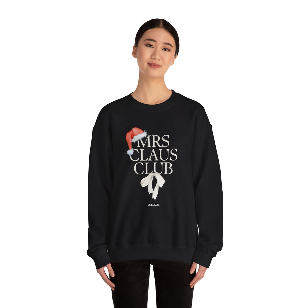 Mrs. Claus Club Sweatshirt, Cozy Holiday Apparel, Unisex Christmas Gift, Festive Crewneck, Winter Wardrobe Essential