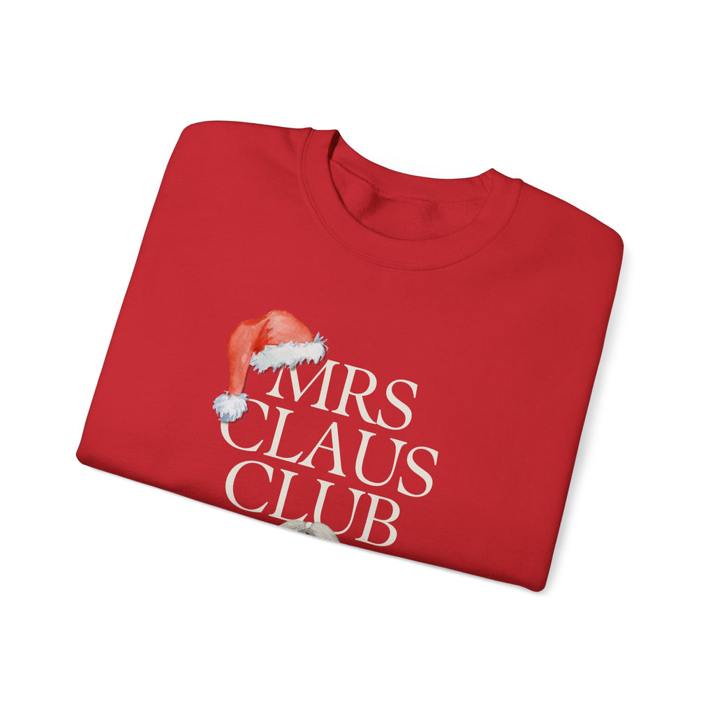 Mrs. Claus Club Sweatshirt, Cozy Holiday Apparel, Unisex Christmas Gift, Festive Crewneck, Winter Wardrobe Essential