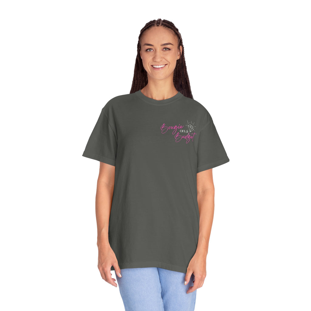 Bougie on a Budget COMFORT COLORS Nail Girly T-Shirt, Graphic Tee, Press-on Nails, Bougie Babes T-Shirt