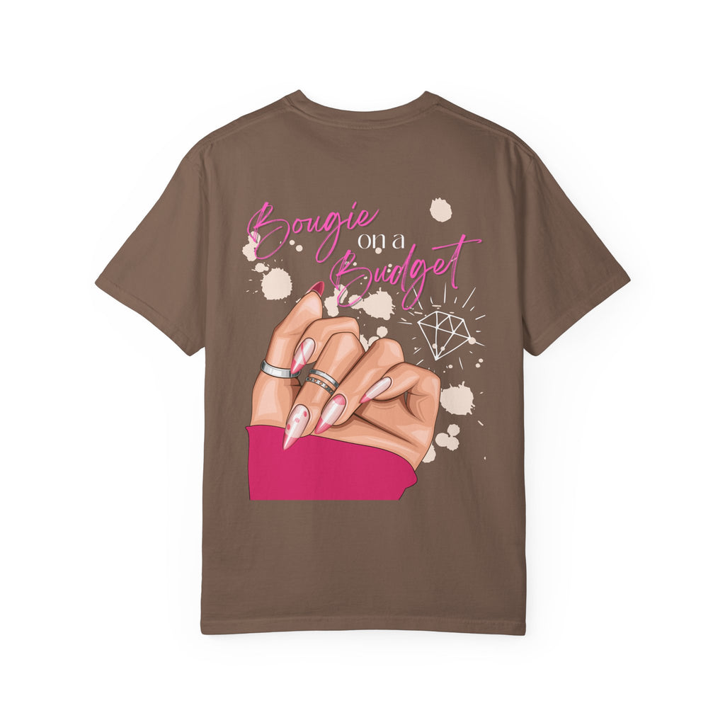 Bougie on a Budget COMFORT COLORS Nail Girly T-Shirt, Graphic Tee, Press-on Nails, Bougie Babes T-Shirt