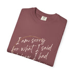 Coffee Lover's Apology Tee COMFORT COLORS - Unisex T-Shirt, Funny Coffee Shirt, Mood Humor Tee, Casual Everyday Wear, Graphic T-Shirt