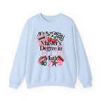 Master's Degree in Girl Math Sweatshirt | Pink calculator, leopard print, math icons