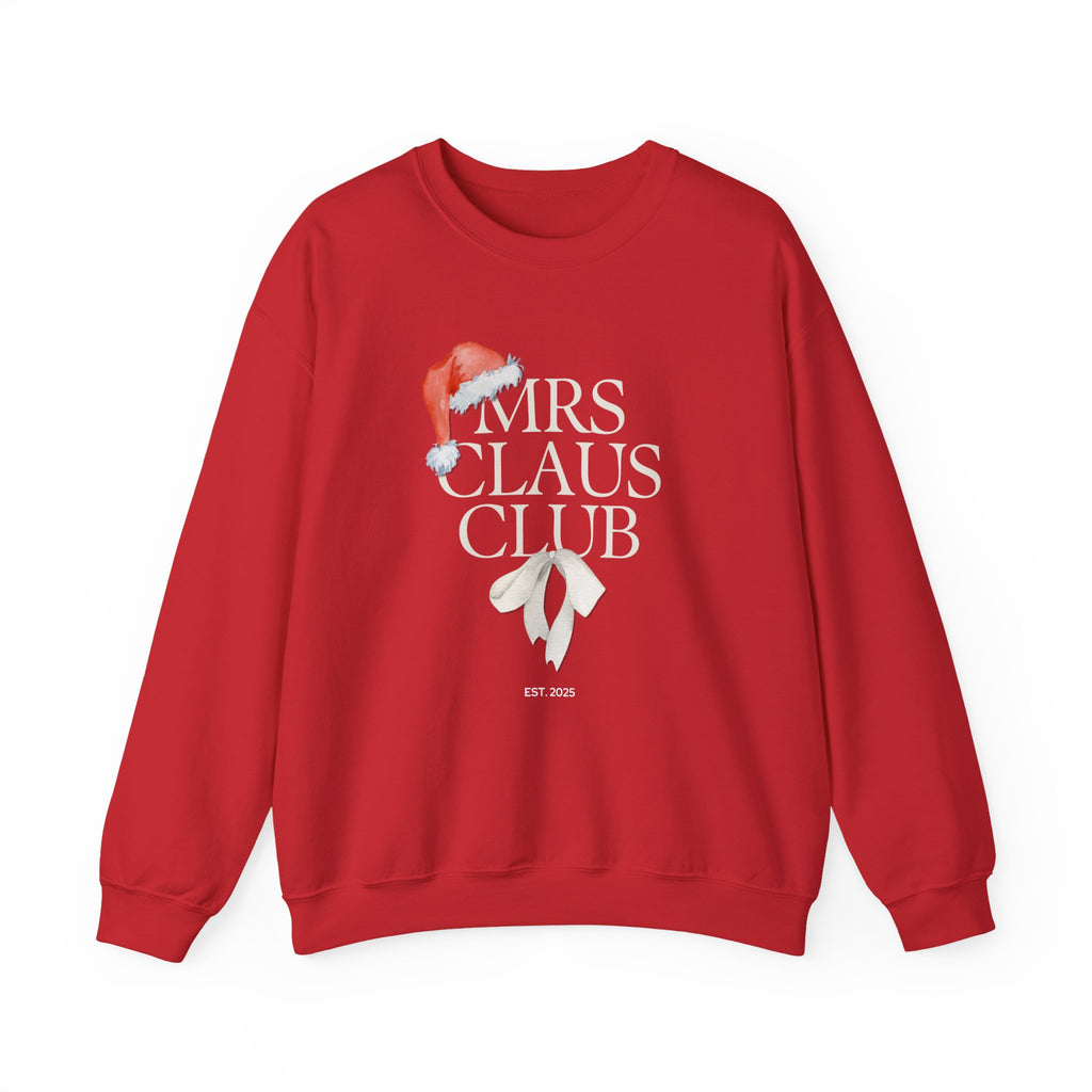 Mrs. Claus Club Sweatshirt, Cozy Holiday Apparel, Unisex Christmas Gift, Festive Crewneck, Winter Wardrobe Essential