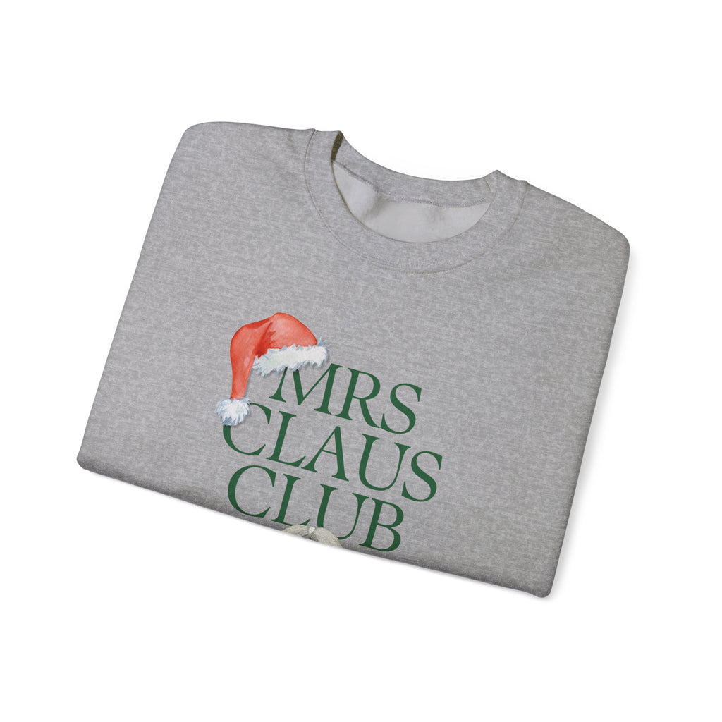 Mrs. Claus Club Sweatshirt, Cozy Holiday Apparel, Unisex Christmas Gift, Festive Crewneck, Winter Wardrobe Essential