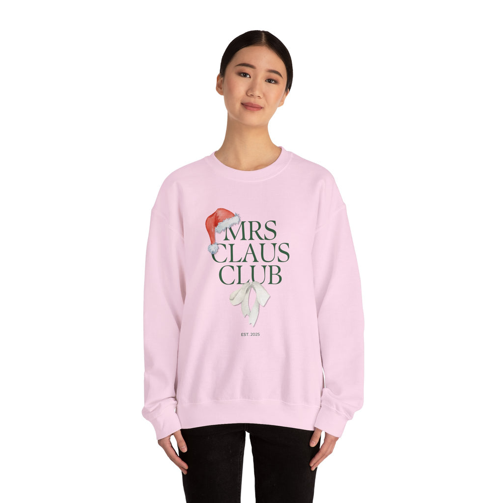 Mrs. Claus Club Sweatshirt, Cozy Holiday Apparel, Unisex Christmas Gift, Festive Crewneck, Winter Wardrobe Essential