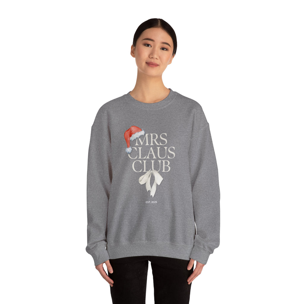 Mrs. Claus Club Sweatshirt, Cozy Holiday Apparel, Unisex Christmas Gift, Festive Crewneck, Winter Wardrobe Essential