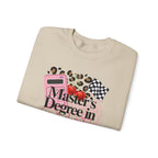 Master's Degree in Girl Math Sweatshirt | Pink calculator, leopard print, math icons