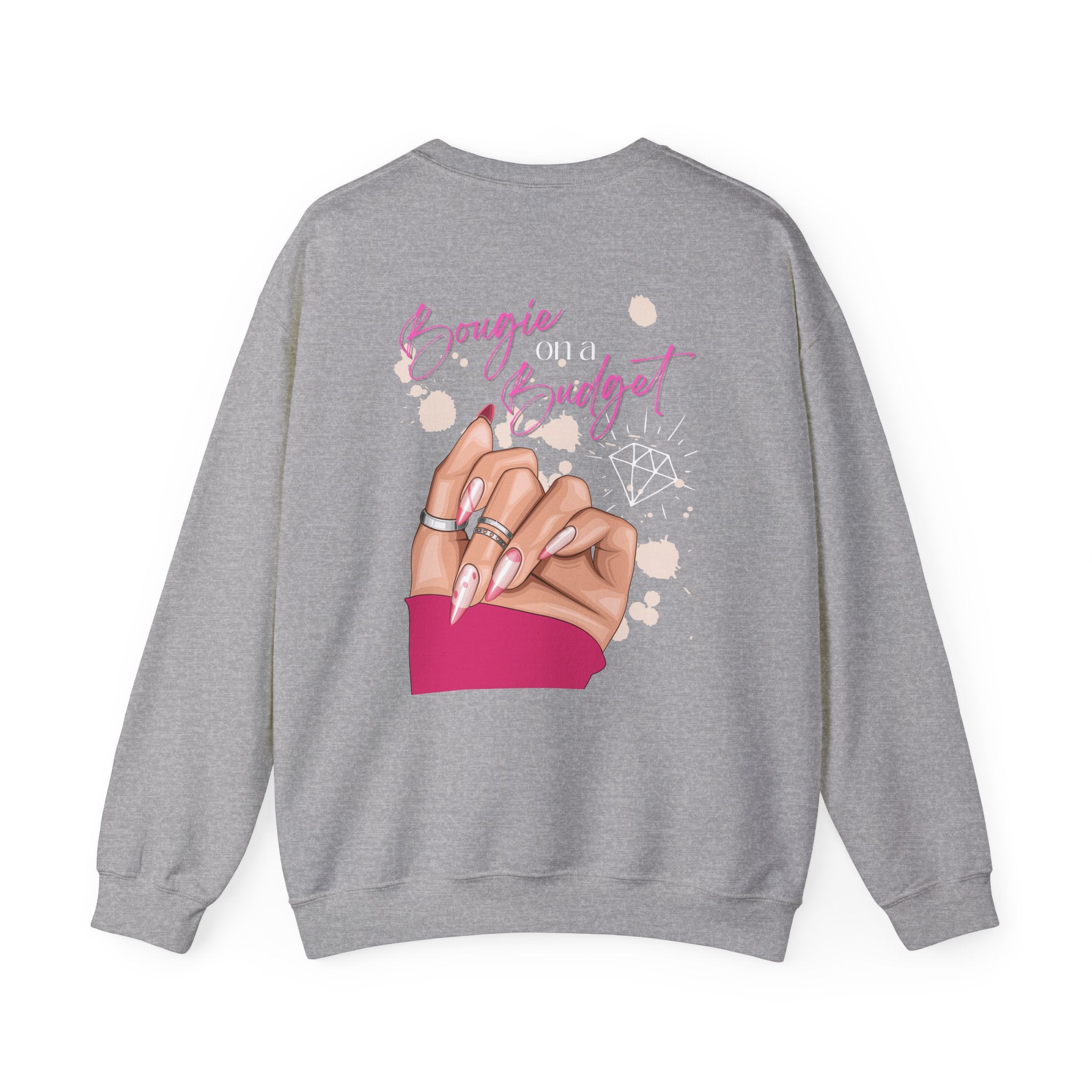 Bougie on a Budget Crewneck Sweatshirt, Trendy Pullover, Gift for Her, Casual Style, Perfect for Everyday Wear