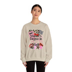 Master's Degree in Girl Math Sweatshirt | Pink calculator, leopard print, math icons