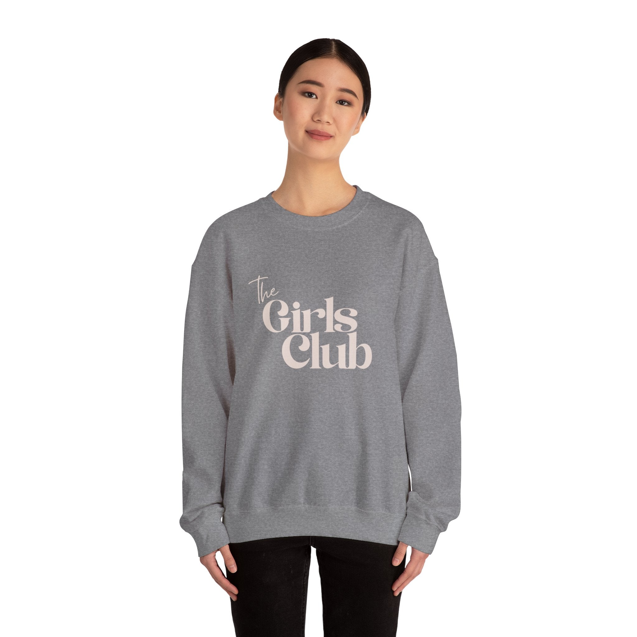 The Girls Club Sweatshirt, Cute Preppy Girls Crewneck Jumper, Women's Pullover, Teen Fashion Top, College Sweater