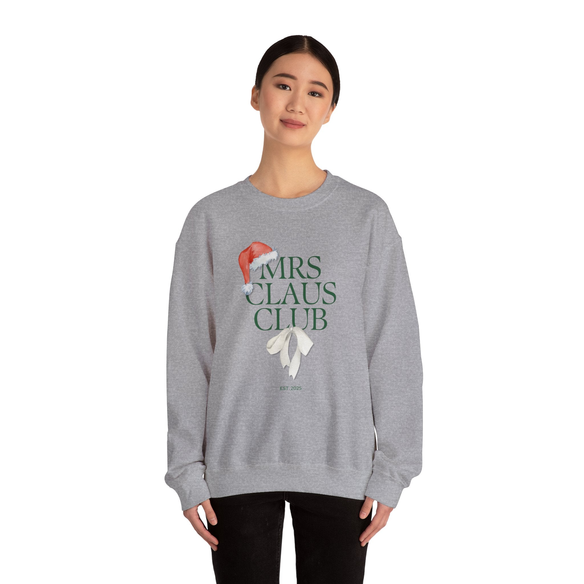 Mrs. Claus Club Sweatshirt, Cozy Holiday Apparel, Unisex Christmas Gift, Festive Crewneck, Winter Wardrobe Essential