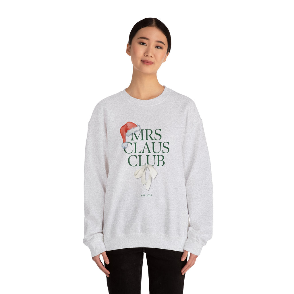Mrs. Claus Club Sweatshirt, Cozy Holiday Apparel, Unisex Christmas Gift, Festive Crewneck, Winter Wardrobe Essential