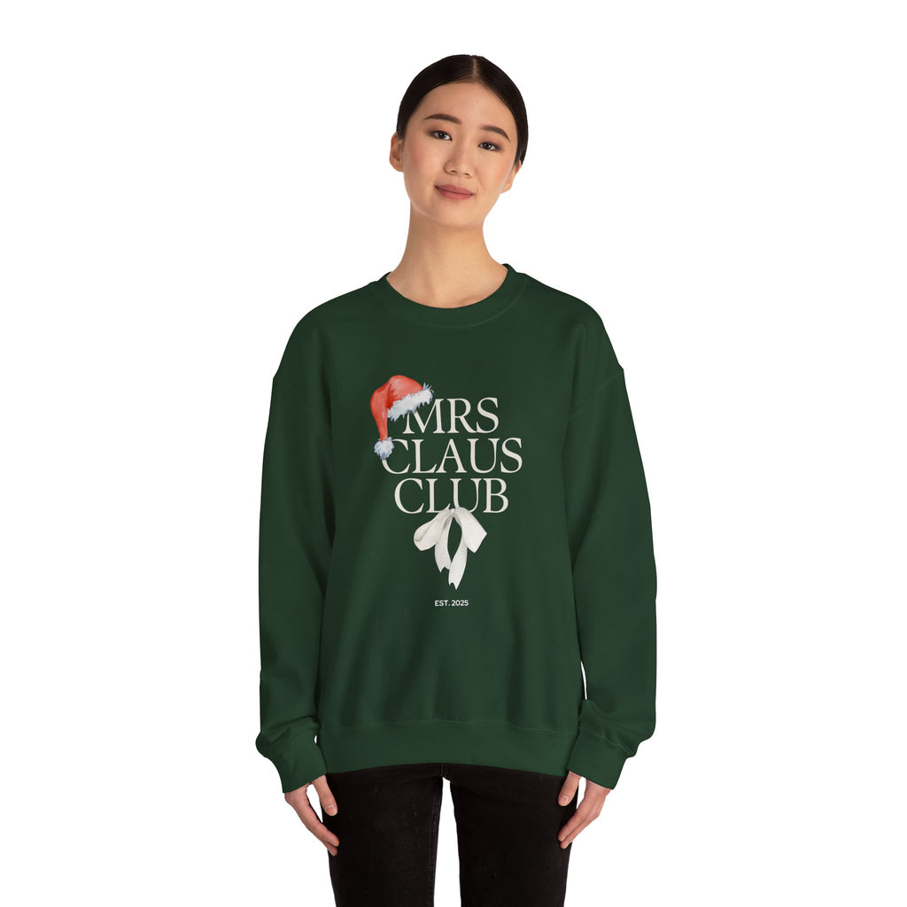 Mrs. Claus Club Sweatshirt, Cozy Holiday Apparel, Unisex Christmas Gift, Festive Crewneck, Winter Wardrobe Essential