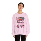 Master's Degree in Girl Math Sweatshirt | Pink calculator, leopard print, math icons