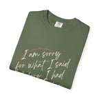 Coffee Lover's Apology Tee COMFORT COLORS - Unisex T-Shirt, Funny Coffee Shirt, Mood Humor Tee, Casual Everyday Wear, Graphic T-Shirt