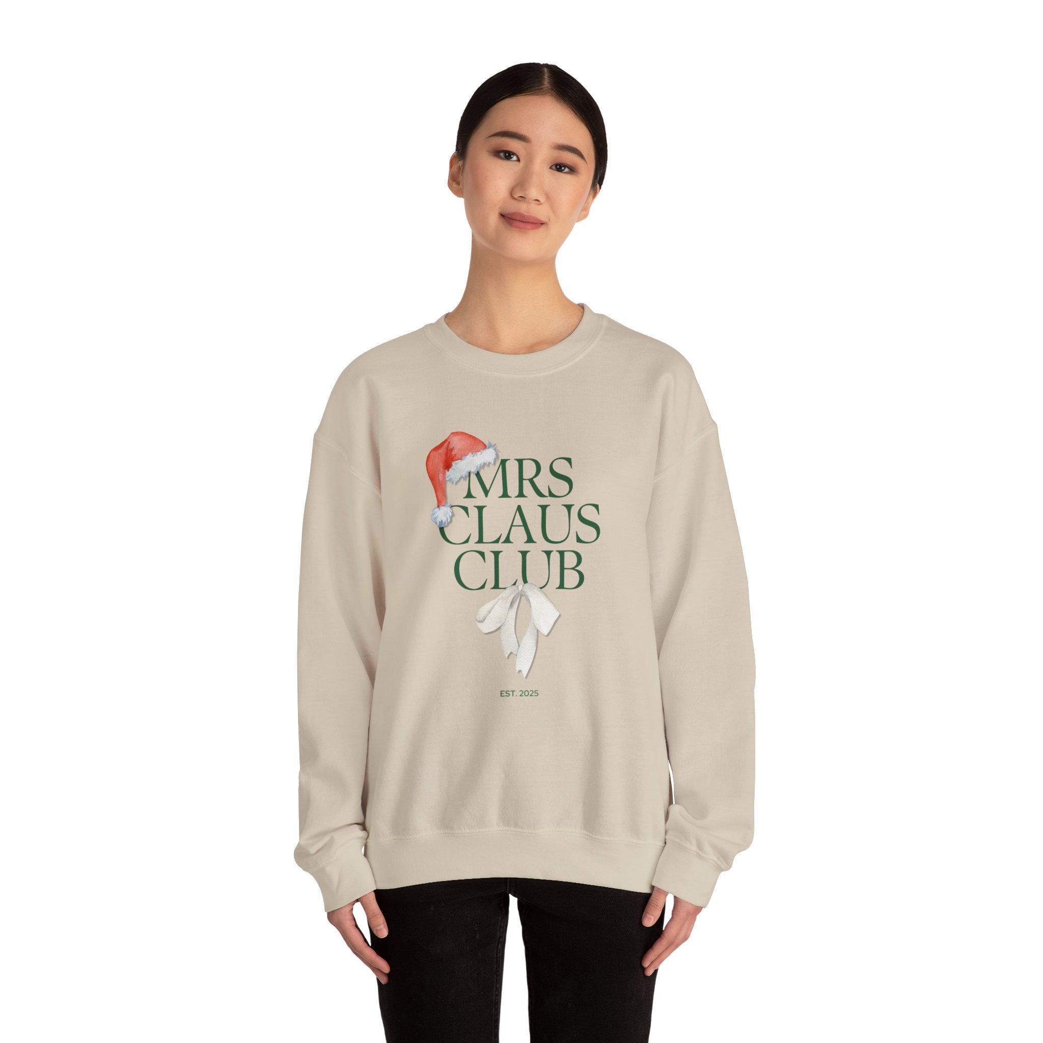 Mrs. Claus Club Sweatshirt, Cozy Holiday Apparel, Unisex Christmas Gift, Festive Crewneck, Winter Wardrobe Essential