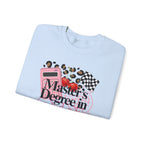 Master's Degree in Girl Math Sweatshirt | Pink calculator, leopard print, math icons