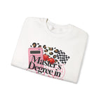 Master's Degree in Girl Math Sweatshirt | Pink calculator, leopard print, math icons
