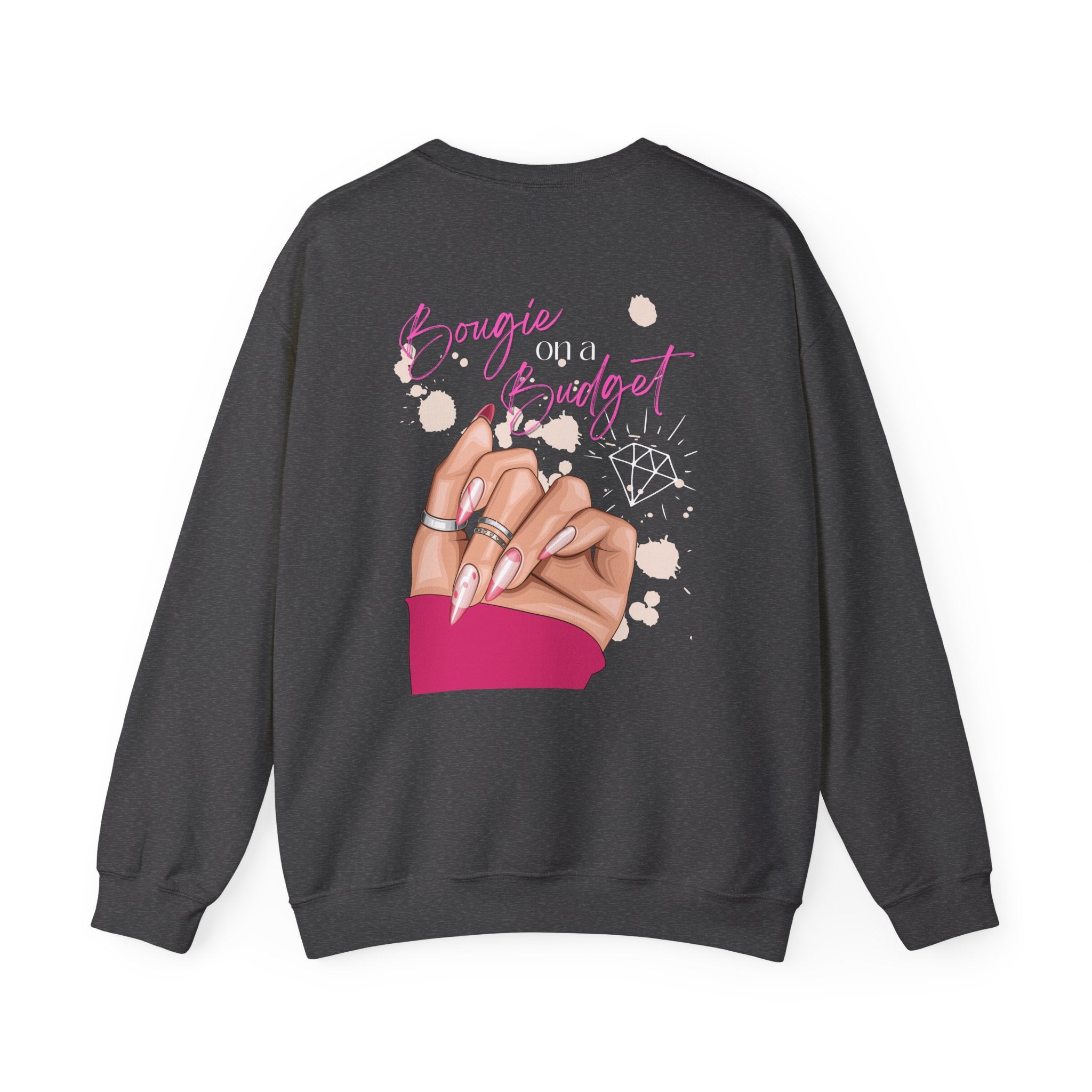 Bougie on a Budget Crewneck Sweatshirt, Trendy Pullover, Gift for Her, Casual Style, Perfect for Everyday Wear