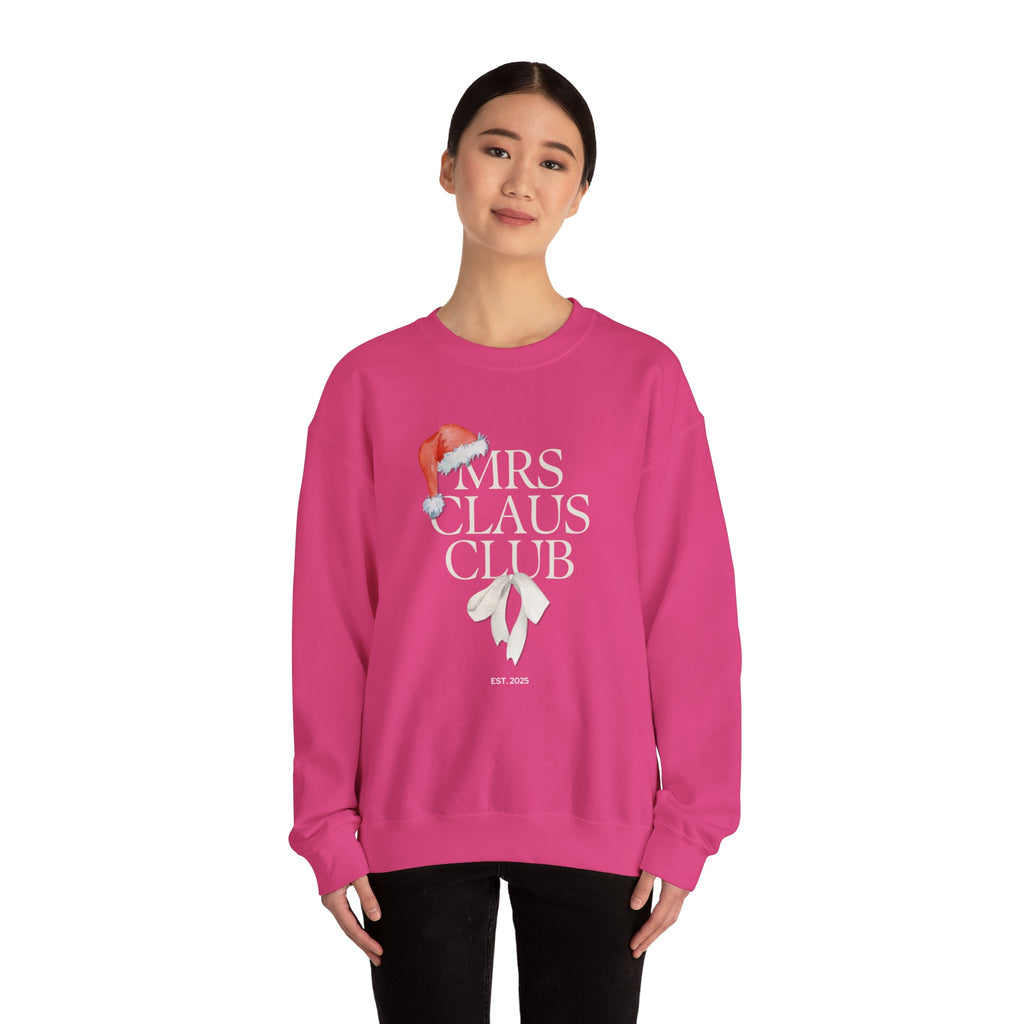 Mrs. Claus Club Sweatshirt, Cozy Holiday Apparel, Unisex Christmas Gift, Festive Crewneck, Winter Wardrobe Essential
