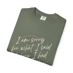 Coffee Lover's Apology Tee COMFORT COLORS - Unisex T-Shirt, Funny Coffee Shirt, Mood Humor Tee, Casual Everyday Wear, Graphic T-Shirt