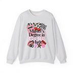 Master's Degree in Girl Math Sweatshirt | Pink calculator, leopard print, math icons