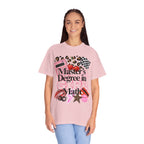 Master's Degree in Girl Math T-shirt | Calculator Leopard Heart Collage Tee Shirt