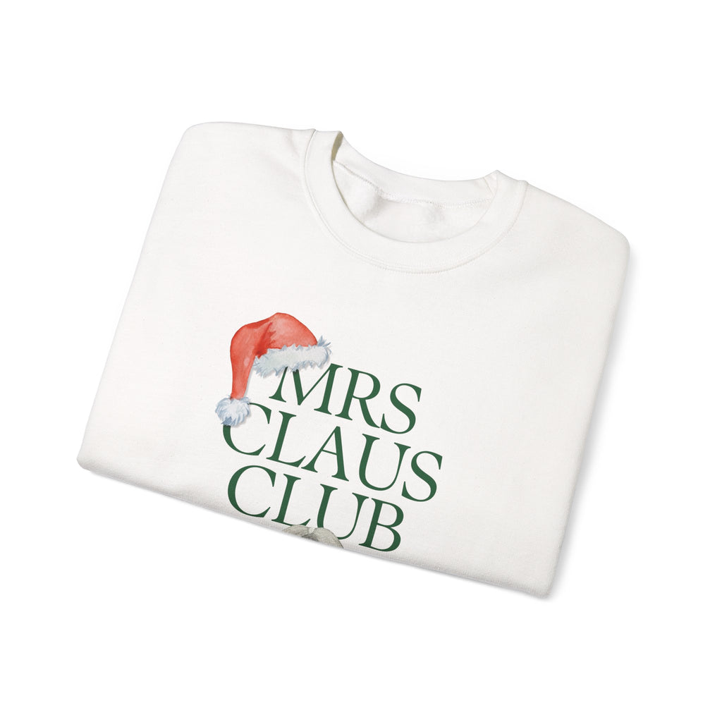 Mrs. Claus Club Sweatshirt, Cozy Holiday Apparel, Unisex Christmas Gift, Festive Crewneck, Winter Wardrobe Essential